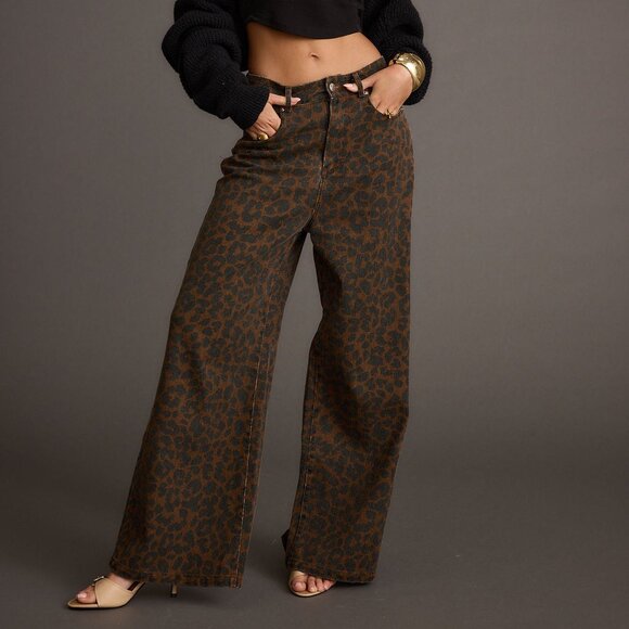 12th Tribe Midland Leopard Print Pant Size S - Picture 1 of 3